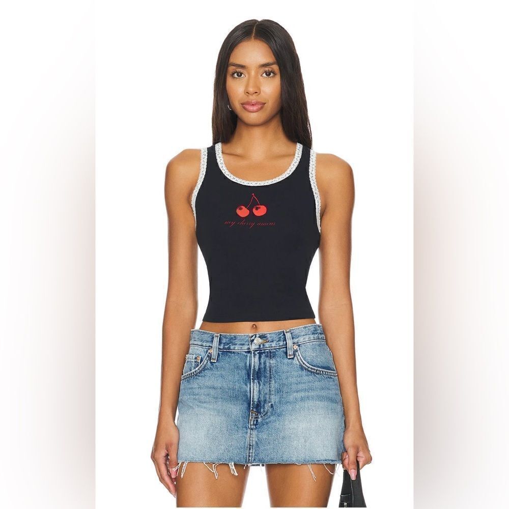 Daydreamer lace tank top camisole “my cherry amour” Y2K Lace Cami Top. Small
